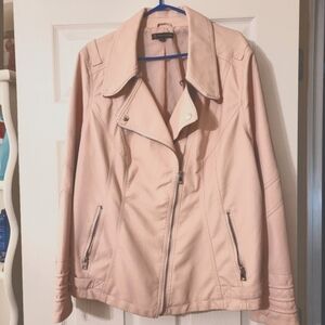 Moto Jacket Faux Leather Pink